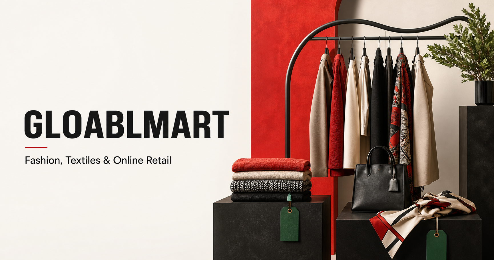 GLOABLMART retail presentation with fashion and textile products